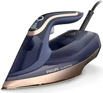 Philips Azur 8000. sērijas tvaika gludeklis — 85 g/min konstants tvaiks, 260 g Turbo Steam Boost, 3000 W, tehnoloģija OptimalTEMP, SteamGlide Elite zole, tumši zila (DST8050/20)