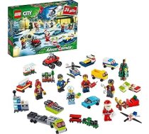 LEGO 60268 City Adventes kalendārs 2020. gada Ziemassvētku mini būvniecības komplekts ar maziem transportlīdzekļiem, Ziemassvētku vecīša kamanas un dēlis, celtniecības komplekts