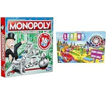 Monopoly & Hasbro The Game of Life, galda spēle visai ģimenei 2-4 spēlētājiem, bērniem no 8 gadu vecuma, komplektā ir krāsainas pildspalvas ANEB0CTHMLH8VT