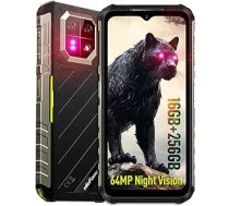 Ulefone Armor 22 (256 GB) viedtālrunis, neplīstošs Android 13.16GB + SD-512GB 6.58" FHD+ 120Hz 64MP + 64MP Night Vision 6600mAh 33W 4G Dual SIM 5G WIFI/NFC/GPS/IP69 Phone