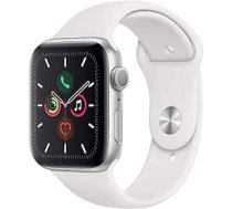 Apple Watch Series 5 44 mm (GPS) — alumīnija pulksteņa aproce Silber Weiß sporta aproce (Generalüberholt)