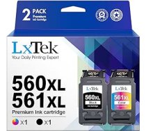 LxTek tintes rezerves kasetne PG-560XL CL-561XL, atjaunota kasetne Canon Pixma TS5350, TS7450, TS5351, TS5352, TS5353, TS7451 (1 melns, 1 krāsa) ANEB08XW5Q86RT