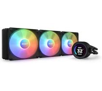 NZXT Kraken Elite 360 RGB - RL-KR36E-B1-360 mm AIO CPU ūdens dzesēšana - 2,36 collu LCD displejs 640 x 640 - 3 x 120 mm serdes ventilatori - atdalīšanas kabelis ērtai uzstādīšanai - regulējams ar NZXT CAM, melns