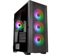 Kolink Stronghold Prism RGB melns spēļu datora korpuss EATX ar sieta priekšpusi, noņemamu pārsegu, rūdīta stikla durvis, 4 x adresējami RGB ventilatori, 120 mm - Midi Tower Gamer datora korpuss