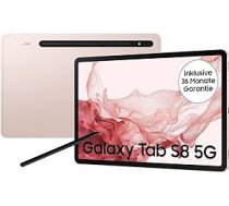 Samsung Galaxy Tab S8, 11 collas, 128 GB iekšējā atmiņa, 8 GB RAM, 5G, Android planšetdators ar S Pen, rozā zelts - ANEB09QKZB6M6T