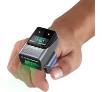 Eyoyo pārnēsājams Bluetooth gredzena svītrkoda skeneris ar displeju, mini bezvadu pirkstu svītrkoda lasītāja inventārs, savietojams ar iPad iPhone Android, lietošana ar kreiso un labo roku, ātra un precīza skenēšana ANEB0CF8GHGSWT