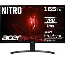 Acer Nitro ED273P spēļu monitors 27 collas (69 cm ekrāns) Full HD, 165Hz, 1ms (VRB), HDMI 2.0, HDMI 1.4, DP 1.2, izliekts, FreeSync Premium, UM.HE3EE.P14, melns ANE55B0B97FTQF4T
