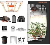 Spider Farmer Growbox pilns komplekts G3000 LED augu lampas pilna spektra aptumšojama augšanas gaismas augšanas telts komplekts 90 x 90 x 180 cm Grow Tent Grow telts ar 4 collu/10,2 cm iebūvētu kanālu ventilatoru