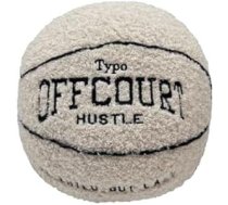 Herfair 3D Offcourt Basketbola spilvens 25 cm Basketbola spilvens Mīksts Basketbola Plīša bumbas dekorēšana istabas Basketbola dāvanas zēniem, meitenēm (balts)