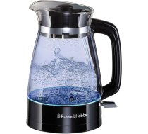 Russell Hobbs Kettle Glass Classic Design ar LED apgaismojumu (1,7l, 2400W, ātras gatavošanas funkcija, optimizēts stikla snīpis, noņemams vāks, kaļķu filtrs, nerūsējošā tērauda grīda) 26080-70