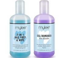 Mylee "Prep + Wipe" gēla nagu lakas noņēmējs un tīrīšanas līdzeklis UV/LED manikīram Acetons 2 x 250 ml