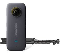 Insta360 One X2 ūdensizturīga 360 darbības kamera 5,7 K video skārienekrāns ar statīvu, 64 GB SD karti un Matterport 12 mēnešu sākuma plāna komplektu