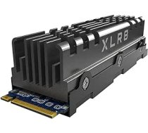 PNY XLR8 CS3040 M.2 NVMe Gen4 x4 iekšējais cietvielu disks (SSD) ar dzesētāju 2TB, lasīšanas ātrums līdz 5600 MB/s, rakstīšanas ātrums līdz 4300 MB/s, M280CS3040HS-2TB-RB