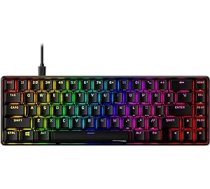 HyperX Alloy Origins 65 - mehāniskā spēļu tastatūra - īpaši kompakta 60% formas faktors - HyperX sarkans slēdzis (lineārs) - dubultā uzgaļa PBT taustiņu vāciņi - RGB LED fona apgaismojums