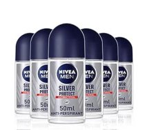 Nivea Silver Protect 48 stundu pretsviedru dezodorants, rullītis, 50 ml, 6 gab.