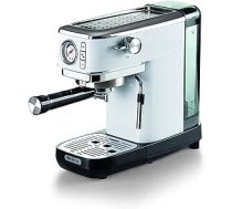 Ariete Espresso Slim Metal 1381, kafijas automāts ar spiediena mērītāju, savietojams ar kafijas pulveri un ESE spilventiņiem, maksimālais spiediens 15 bāri, 1 vai 2 tases filtrs, kapučīno uzgalis, 1300 W, balts ANEB09TFZ962KT
