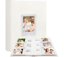 Fotoalbums Fujifilm Instax Mini kamerai, 180 kabatiņu fotoalbums ar vietu rakstīšanai Polaroid, ādas vāciņš, 2x3 fotoalbums Instax Mini 12 11 11 9 40 8 7 Evo LiPlay momentkamerai (balts)