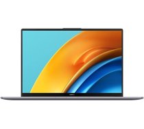 HUAWEI MateBook D16 Intel Core i5-12450H procesors, 16 GB RAM + 512 GB SSD, FullView 16 collu FHD displejs ar Eye Comfort režīmu, metāla korpuss un viegls, pirkstu nospiedumu sensors, AZERTY, pelēks