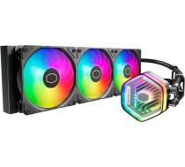 Cooler Master Master MasterLiquid Atmos 360 Black CPU ūdens dzesētājs - AIO ūdens dzesēšana, divu kameru sūknis, iepriekš uzstādīti Sickleflow 120 Edge ventilatori, adresējams Gen 2 RGB, LGA1700 un AM5 - melns