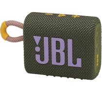 JBL Go 3: pārnēsājams Bluetooth skaļrunis ar iebūvētu akumulatoru, ūdens un putekļu izturīgs, zaļš