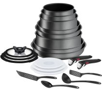 Tefal Ingenio Daily Chef ON katlu un pannu komplekts, 20 gabali, saliekams kaudzē, noņemams rokturis, ietaupa vietu, nesadalāms pārklājums, indukcija, pelēks, L7619402