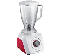 Bosch MMB21P0R Standmixer SilentMixx 500 W, Edelstahl-Messer, weiß / rot