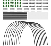 BNGXR Augu tuneļa arkas, siltumnīcas riepas, politunelis, 2,5 x 10 m politunelis, 30 gab. siltumnīcas stīpas, nerūsējošas, izturīgas, brīvi saliekamas, dārza riepas, siltumnīcai, augiem, aizsardzībai pret kukaiņiem