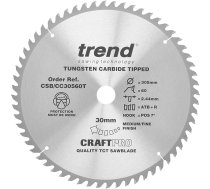 Trend CraftPro CSB/CC30560T CSB/CC30560T šķērsgriezuma zāģa asmens DeWalt akumulatora ripzāģiem 305mm x 60T x 30mm urbums Volframa karbīda uzgalis CSB/CC30560T