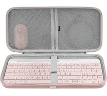 Geekria cieta korpusa tastatūras futrālis, kas saderīgs ar Logitech K580, K585 Slim Multi-Device, MK470 Slim Wireless, kompaktās peles futrālis, saderīgs ar Logitech MX Anywhere 3 (rozā)