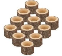 SUMTree iepakojums ar 12 koka svečturiem Votive svečturu dekors mājas galda kāzām (augstums 4cm)