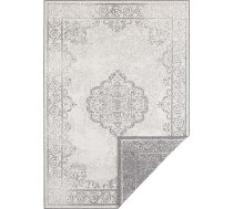 NORTHRUGS Cebu paklājs iekštelpām un ārpus telpām 120 x 170 cm - divpusējs paklājs, izturīgs pret laikapstākļiem Oriental Vintage dizaina paklājs balkonam, terasei, dārzam, ziemas dārzam, viesistabai Ūdensizturīgs, pelēks, krēmkrāsas kr