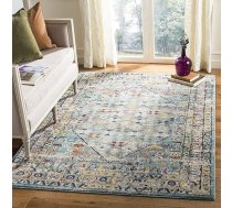 SAFAVIEH Monaco kolekcijas Boho paklājs viesistabai, ēdamistabai, guļamistabai, ar īsu kaudzi, zils un gaiši pelēks, 200 x 300 cm