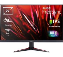 Acer Nitro VG270 27 collu (69 cm ekrāns) Full HD, 75 Hz HDMI, 60 Hz VGA, 1 ms (VRB), 2xHDMI 1.4, VGA, HDMI FreeSync, melns/sarkans