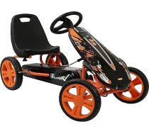 hauck Speedster kartings bērniem no 4 gadiem līdz 50 kg, ķermeņa izmērs 90-110 cm, pedāļu auto ar rokas bremzi, regulējams sēdeklis, pārnesums uz priekšu un atpakaļgaitā, pedāļu piedziņa, EVA riepas (oranžs)