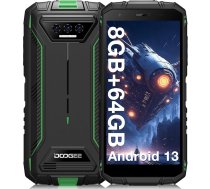 DOOGEE S41T (2024) Āra mobilais tālrunis bez līguma, 6300 mAh, 8GB RAM + 64GB/ 1TB paplašināma ROM, Android 13 Āra viedtālrunis 5,5 collu HD+ IP68/P69K, 13MP kameras, 4G Dual SIM NFC/OTG/GPS