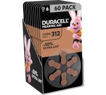 Duracell dzirdes aparātu baterijas, izmērs 312, 60 bateriju iepakojums [Amazon Exclusive]