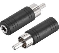 Sourcing Map 2 x RCA Male to 3.5mm Female Stereo Audio Video adapteris pārveidotājs melns