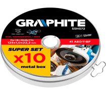 Graphite Metāla griešanas disks 125 x 1,0 x 22,2 mm, 41 A60-T-BF, INOX, 10 gab.