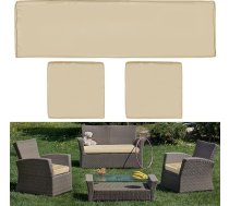 Lounsweer 3 Pack āra spilvenu pārvalki Patio spilvenu aizvietošanas pārvalki 2 pārvalki 18 x 18 x 2 collas un 1 pārvalks 16,5 x 7 x 1,2 collas terases mēbeles āra mazgājams ūdens izturīgs dīvānam