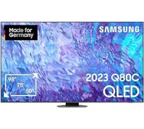 Samsung QLED 4K Q80C 98 collu televizors (GQ98Q80CATXZG, vācu modelis), viedais televizors, tiešais pilnais masīvs, neironu kvantu procesors 4K, reālā dziļuma uzlabotājs [2023] ANEB0C3N8JWXCT