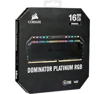 CORSAIR Dominator Platinum RGB 16GB (2 x 8GB) DDR4 3600 (PC4-28800) C18 1,35V AMD optimizēta atmiņa, melna