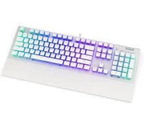 ENDORFY Omnis Pudding Onyx White Brown, Kailh Brown, pilna izmēra mehāniskā tastatūra ar ciparu tastatūru, ASV izkārtojums, plaukstas balsts ar magnētisku stiprinājumu, metāla skaļuma ritenis, EY5A035