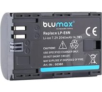 Blumax akumulators aizstāj Canon LP-E6N LPE6N (īsts 2040 mAh) ar informācijas mikroshēmu - saderīgs ar Canon XC10 XC15 EOS-R RA R6 R5 R7 EOS 60D 70D 80D 90D 5D Mark I Mark II Mark III IV 6D Mark I II 7D Mark I II