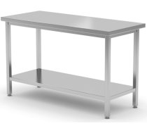 Centrālais tērauda darba virsmas galds ar plauktu 80x70x85 cm - Hendi 815830