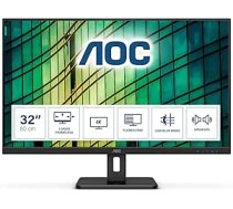 AOC U32E2N — 32 collu UHD monitors (3840 x 2160, 60 Hz, HDMI 2.0, DisplayPort) melns ANEB08CKMF2NYT