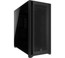 CORSAIR 5000D Core Airflow Mid Tower ATX PC korpuss - bez ventilatora - rūdīta stikla sānu panelis - augsta gaisa plūsmas konstrukcija - ietilpīgs interjers vairākiem 360 mm radiatoriem - melns