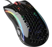 Glorious Gaming Model D Wired Gaming Mouse - īpaši viegla, 68 g sveroša medus kārtas konstrukcija, RGB apgaismojums, ergonomiska, Pixart 3360 sensors, Omron slēdži, PTFE kājas, 6 pogas - spīdīgi melna