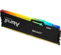 Kingston FURY Beast Black RGB 16GB 5600MT/s DDR5 CL36 DIMM galddatora spēļu operētājsistēmai paredzēta atmiņa - KF556C36BBEA-16