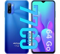 Ulefone Note 12P viedtālrunis bez līguma, 7700 mAh cieta akumulatora baterija, Dual SIM 4G mobilais tālrunis, 6,82" HD+, 4GB + 64GB, 3 karšu slotu dizains, Android 11, 13MP trīskāršā kamera, Face Unlock GPS Blue