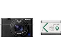 Sony RX100 VII | Premium Bridge kamera (1 collas sensors, 24-200 mm F2.8-4.5 Zeiss objektīvs, automātiskā fokusēšana, 4K filmu ierakstīšana un slīps displejs) + papildu akumulators